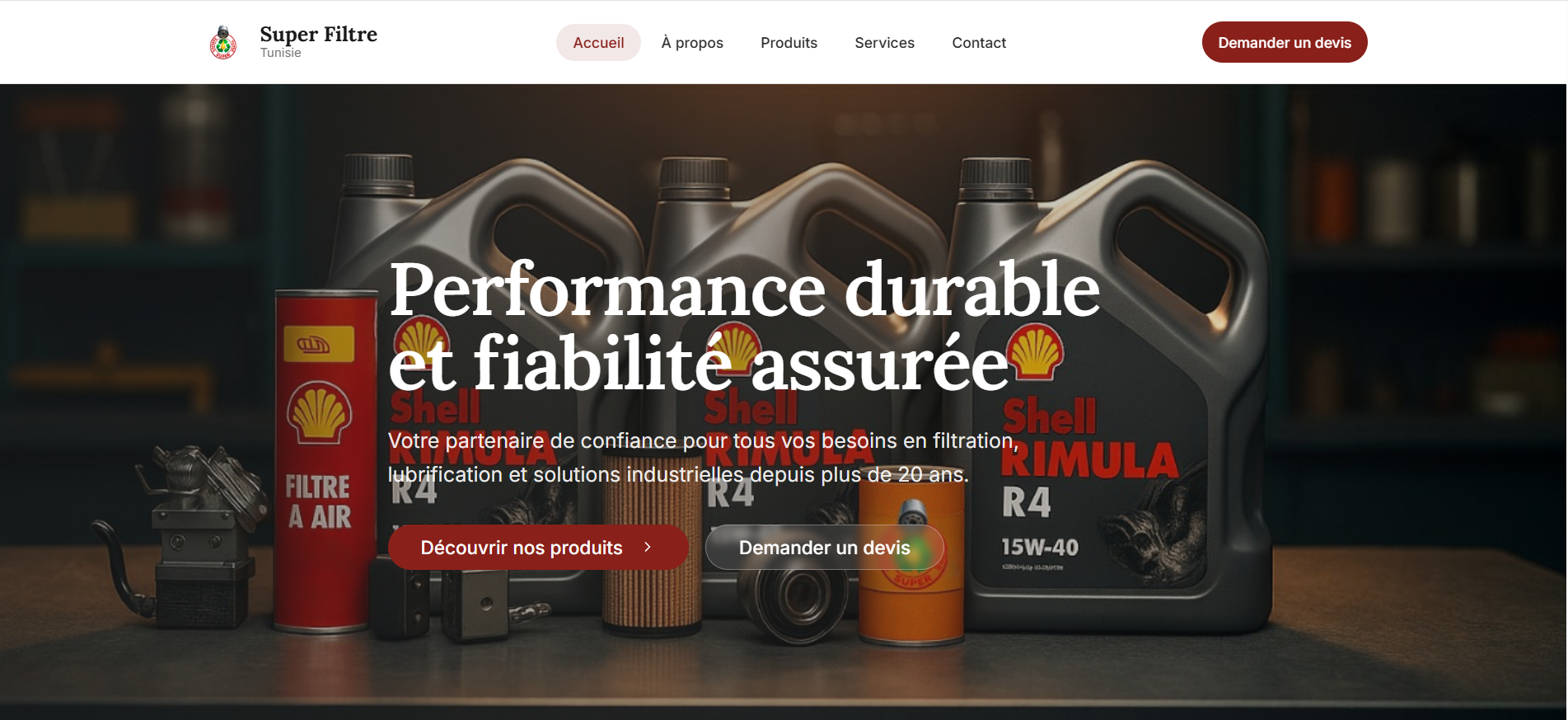 Superfiltre Industrial Website